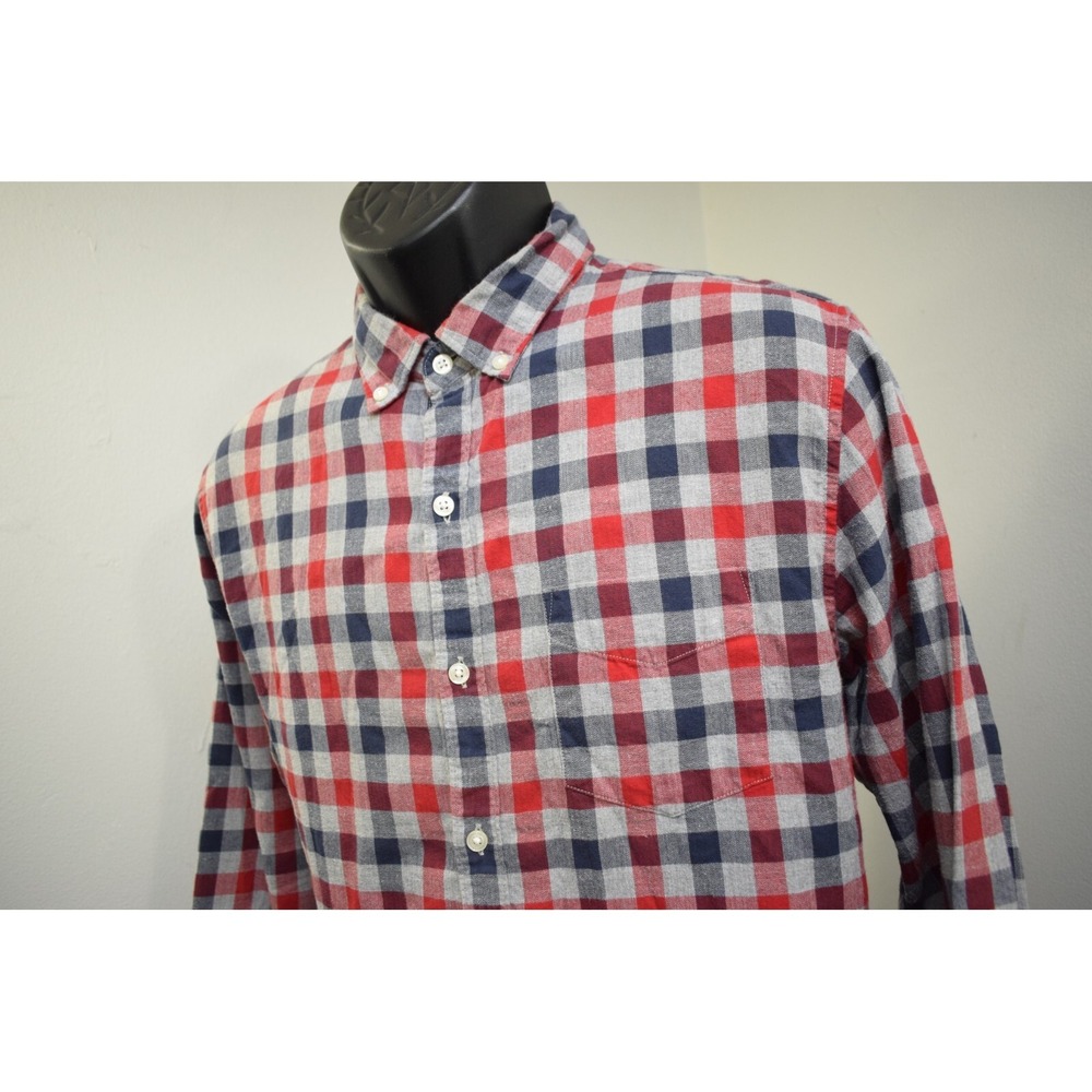 Bonobos Flannel‎ Button Up Shirt Plaid Slim Fit Long Sleeve Mens Size Large